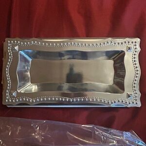 Reba Silver Embellished Tray